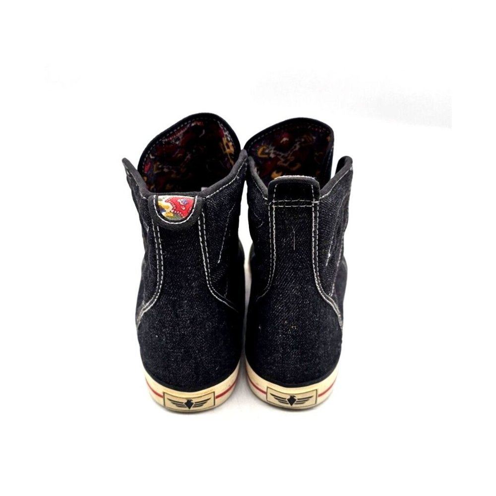 American Eagle Outfitters Shoes Womens 8 Sneakers Blue Denim High Top Flowers View 3